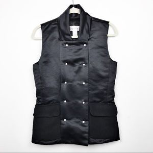 Geoffrey Beene Black Asymmetrical Zip Vest, Size S